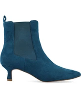 Journee Collection Women's Tenlee Wide Width Pointed Toe Kitten Heel Dress Booties