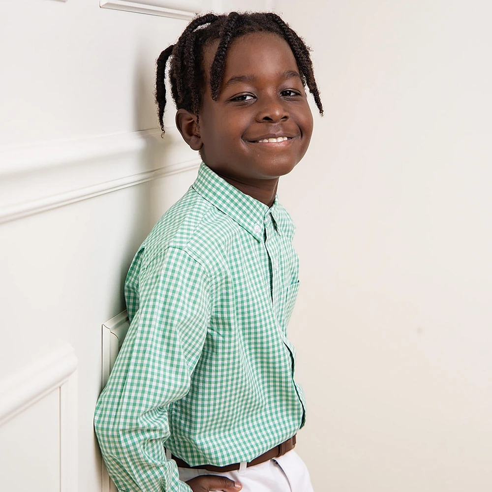 Hope & Henry Boys Organic Poplin Long Sleeve Button Down Shirt