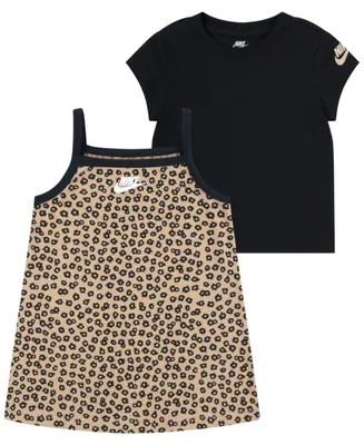 Nike Toddler Girls Floral Dress and Short Sleeve T-shirt Set