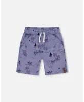 Boy Chambray Short Blue Printed Beach - Toddler Child