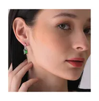 Sohi Women's Green Stone Drop Earrings