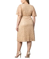 Kiyonna Plus Starry Sequined Lace Cocktail Dress