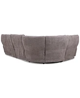 Closeout! Deklyn 129" 5-Pc. Zero Gravity Fabric Sectional with 2 Power Recliners & 1 Console, Created for Macy's