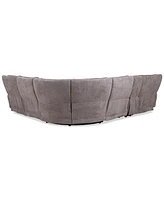 Closeout! Deklyn 129" 6-Pc. Zero Gravity Fabric Sectional with 2 Power Recliners & 1 Console, Created for Macy's