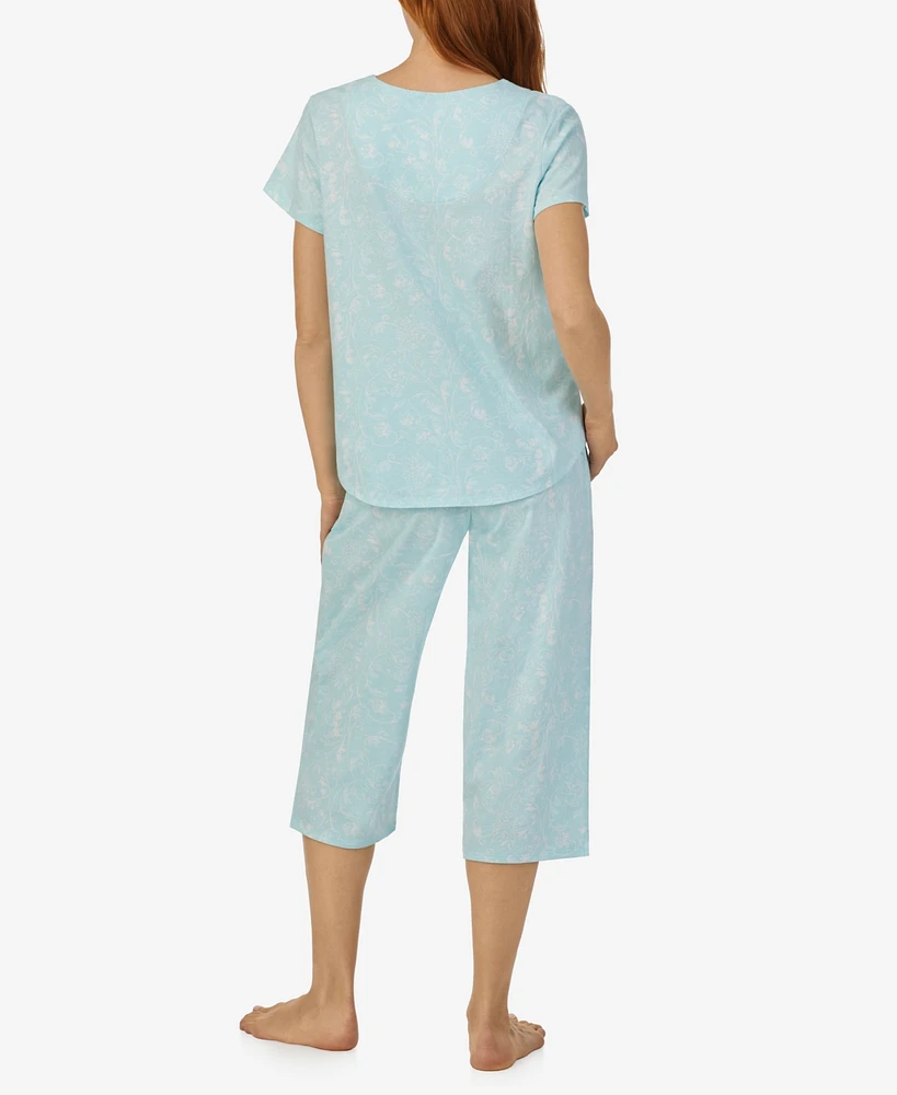 Aria Women's Cap Sleeve 2-Pc. Capri Pajama Set