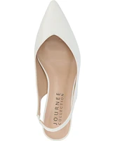 Journee Collection Women's Mikoa Slingback Pointed Toe Kitten Heels