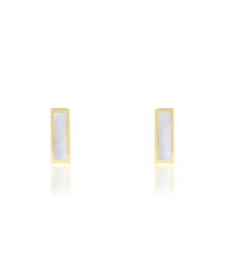 The Lovery Mother of Pearl Bar Stud Earrings