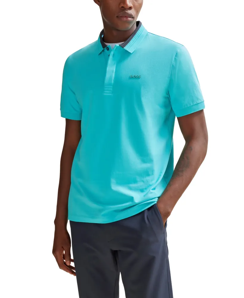 Boss by Hugo Men's 3D-Stripe Collar Polo Shirt