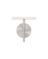 Favre au Modern Wall Sconce Lighting Brushed Nickel Silver Hardwired 16 1/4" High Fixture Rectangular Linen Shade Bedroom Bedside Living Room Home Hal