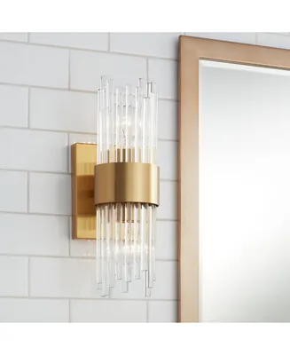 Gillery Modern Wall Light Sconce Warm Brass Gold Hardwired 5" 2