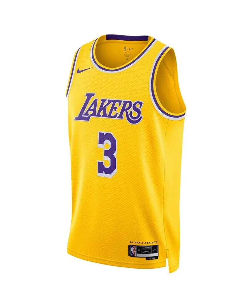 Men's and Women's Nike Anthony Davis Gold Los Angeles Lakers Swingman Jersey - Icon Edition