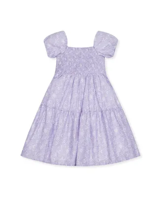 Hope & Henry Girls' Short Bubble Sleeve Smocked Dress