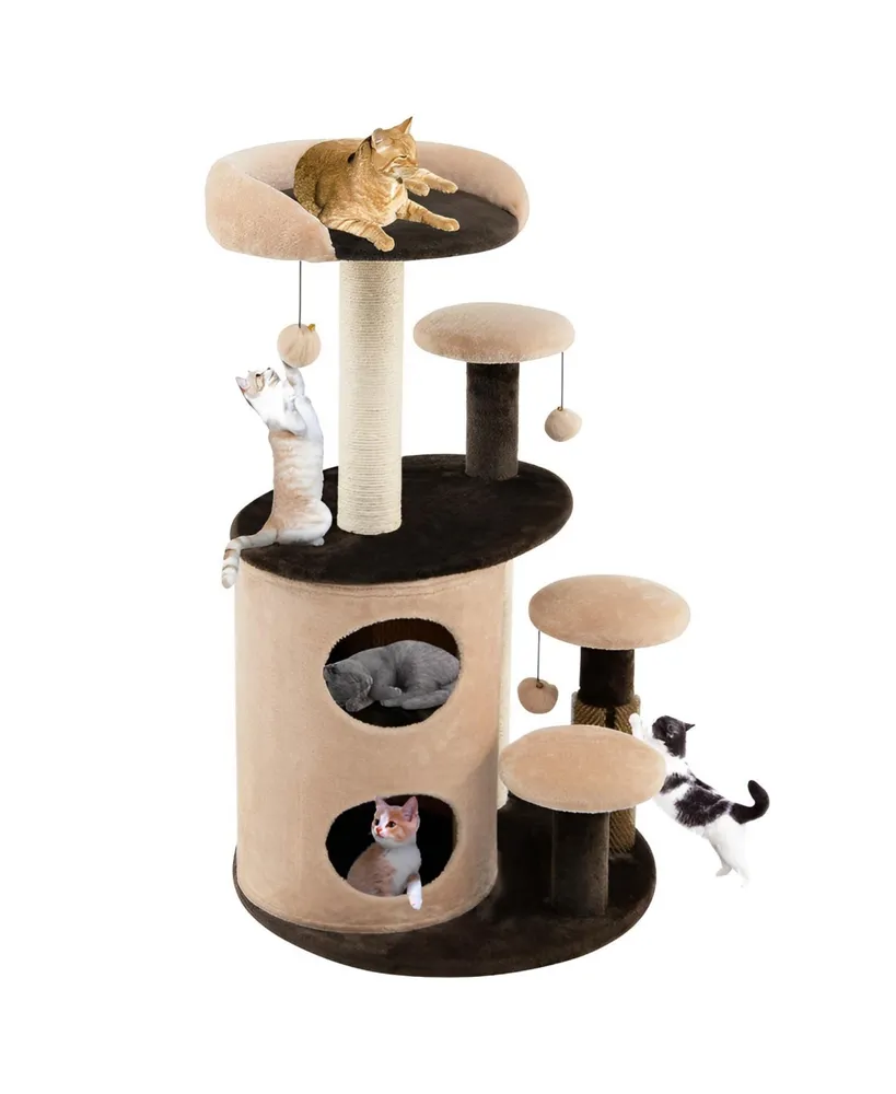 40 Inch Cat Tree Tower Multi-Level Activity Tree with 2-Tier Cat-Hole Condo