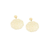 Sohi Women's Silver Bling Cluster Drop Earrings