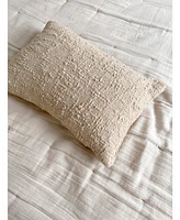 Cozy Cotton Beige Boucle 14x20 Down Alternative Pillow