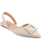 Journee Collection Women's Hannae Embellished Slingback Flats