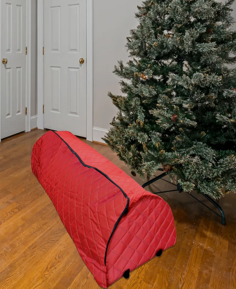Northlight Quilted Rolling Christmas Tree Storage Bag for Trees Up to 12'