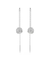 Swarovski White, Rhodium Plated or Rose-Gold Tone Meteora Drop Earrings