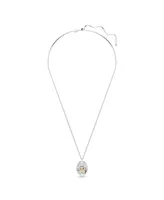 Swarovski Flower, Yellow, Rhodium Plated Idyllia Pendant Necklace