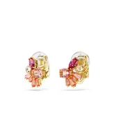 Swarovski Mixed Cuts, Flower, Pink, Gold-Tone Gema Clip Earrings