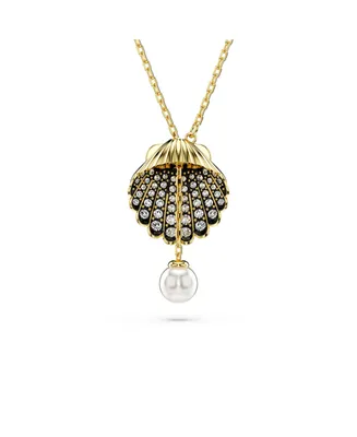 Swarovski Crystal Swarovski Imitation Pearl, Shell, White, Gold-Tone Idyllia Y Pendant Necklace