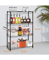 4 Tier Adjustable, Nsf Storage Shelving Unit, Steel Wire Shelves Garage Shelving Storage Racks