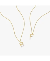 Cultured Pearl Pave Initial Necklace