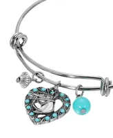 2028 Crystal Turquoise Heart Horse Head Bracelet