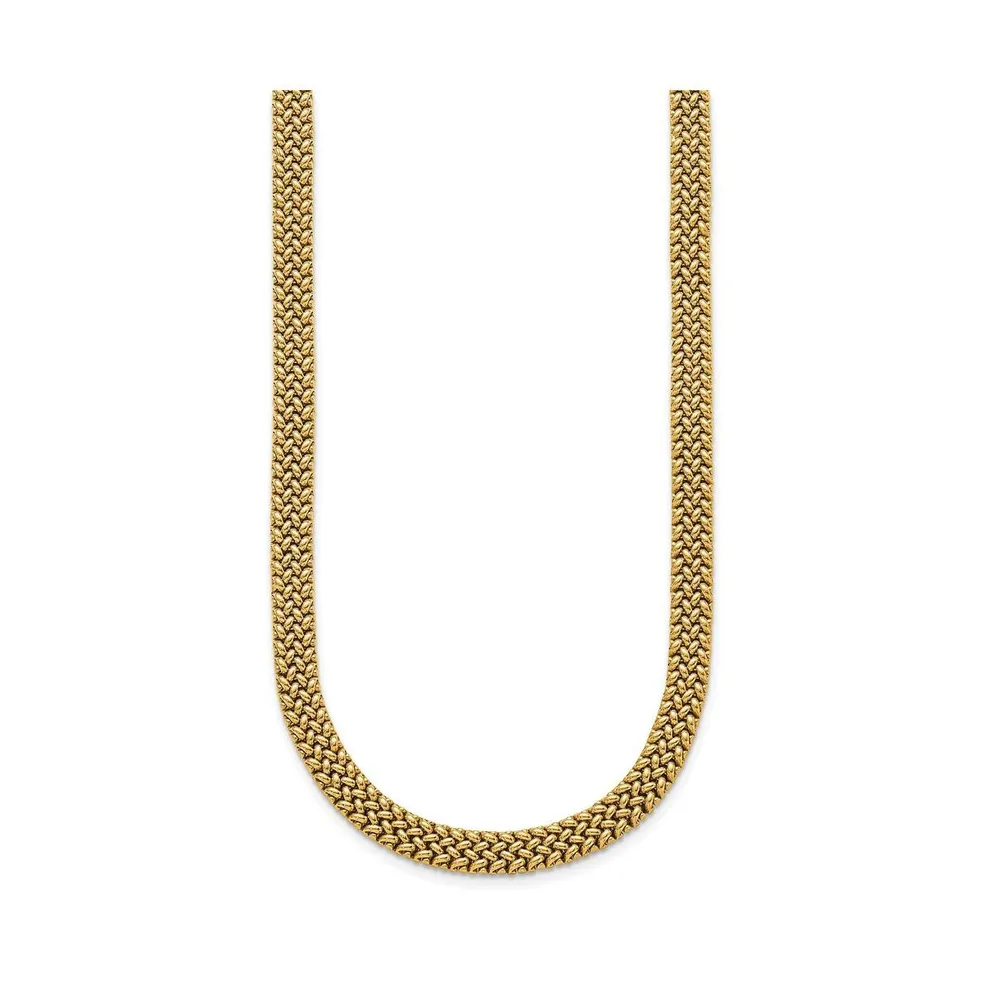 18k Yellow Gold Semi-solid Mesh Omega Necklace