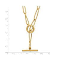 18k Yellow Gold Oval Link Y-drop 20" Toggle Necklace