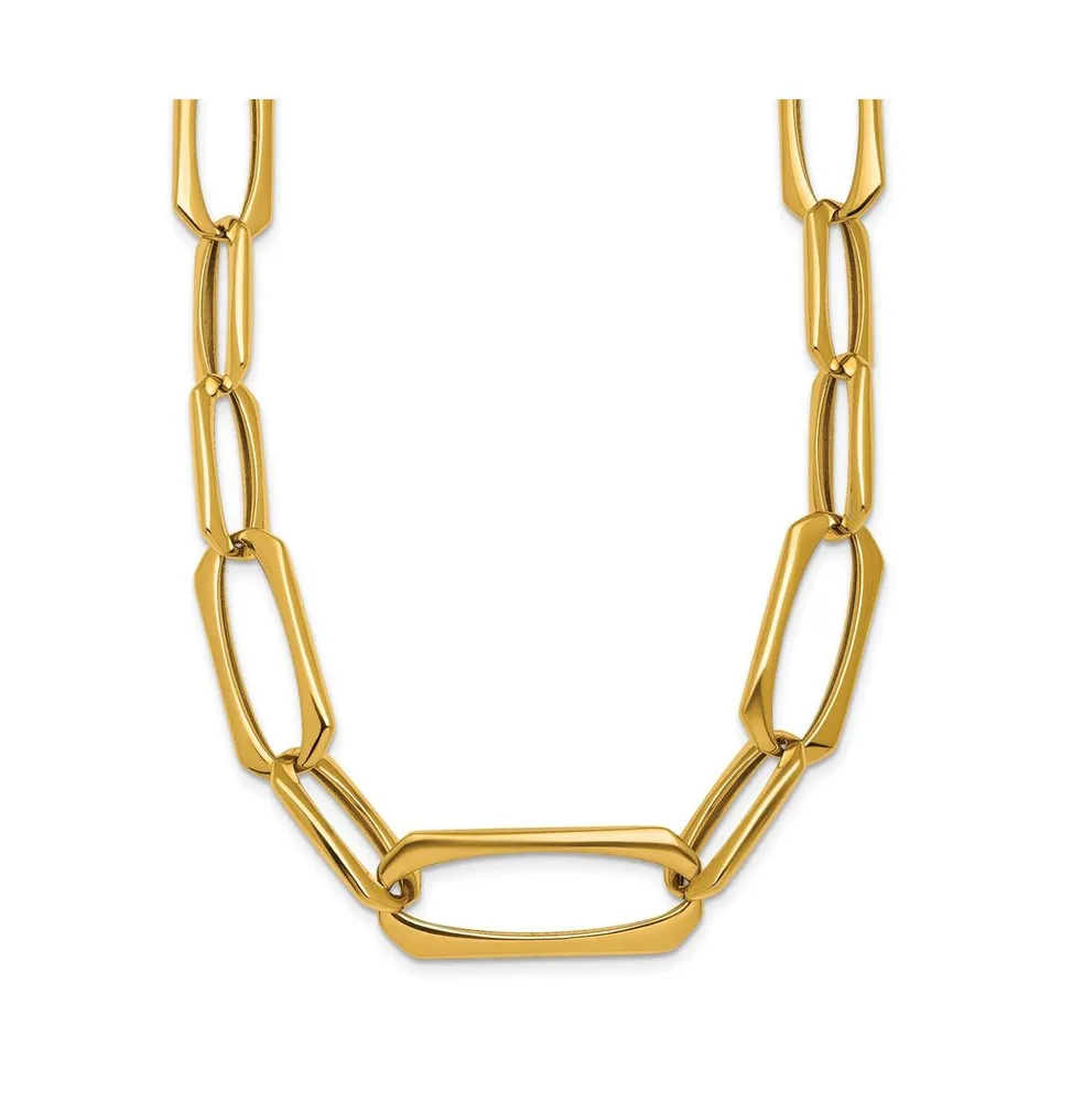 18k Yellow Gold Fancy Oval Link Necklace