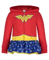 Warner Bros Justice League Wonder Woman Zip Up Costume Hoodie Toddler|Child Girls