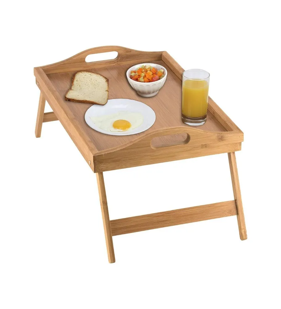 Bed Table Tray with Folding Legs - Breakfast Tray Bamboo Bed Tray for Sofa, Bed, Eating, Snacking and Working
