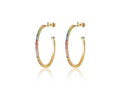 Rainbow Hoop Earrings