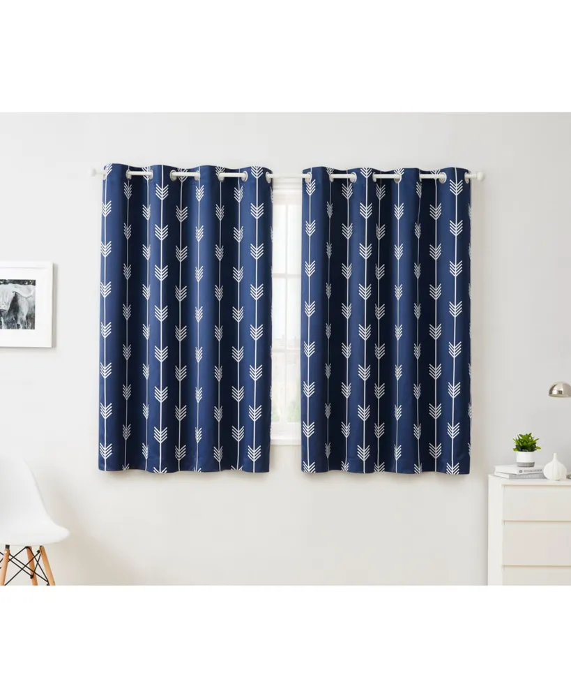 Hlc.me Arrow Printed Privacy Blackout Energy Efficient Room Darkening Thermal Grommet Window Curtain Drape Panels for Bedroom