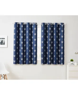 Hlc.me Arrow Printed Privacy Blackout Energy Efficient Room Darkening Thermal Grommet Window Curtain Drape Panels for Bedroom