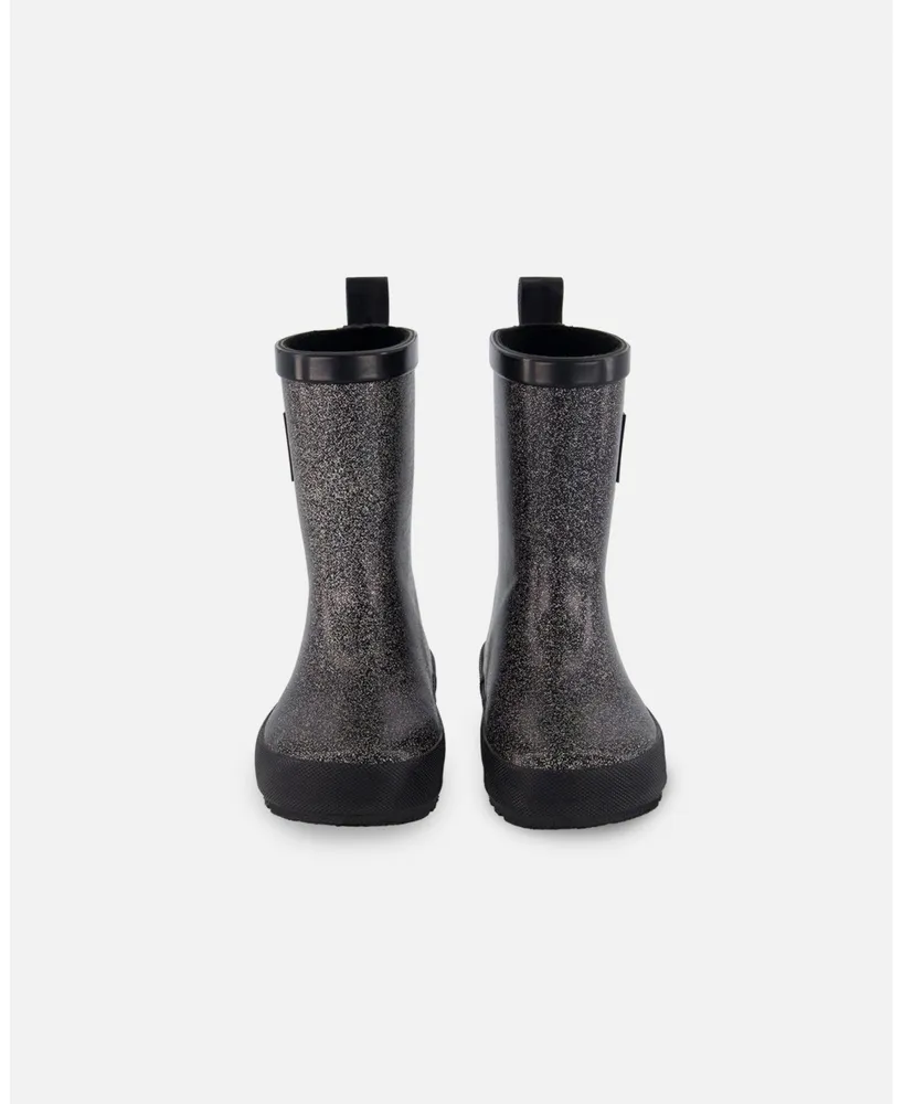 Womens Hunter Play Short Glitter Shearling Rain Boot - Starcloud