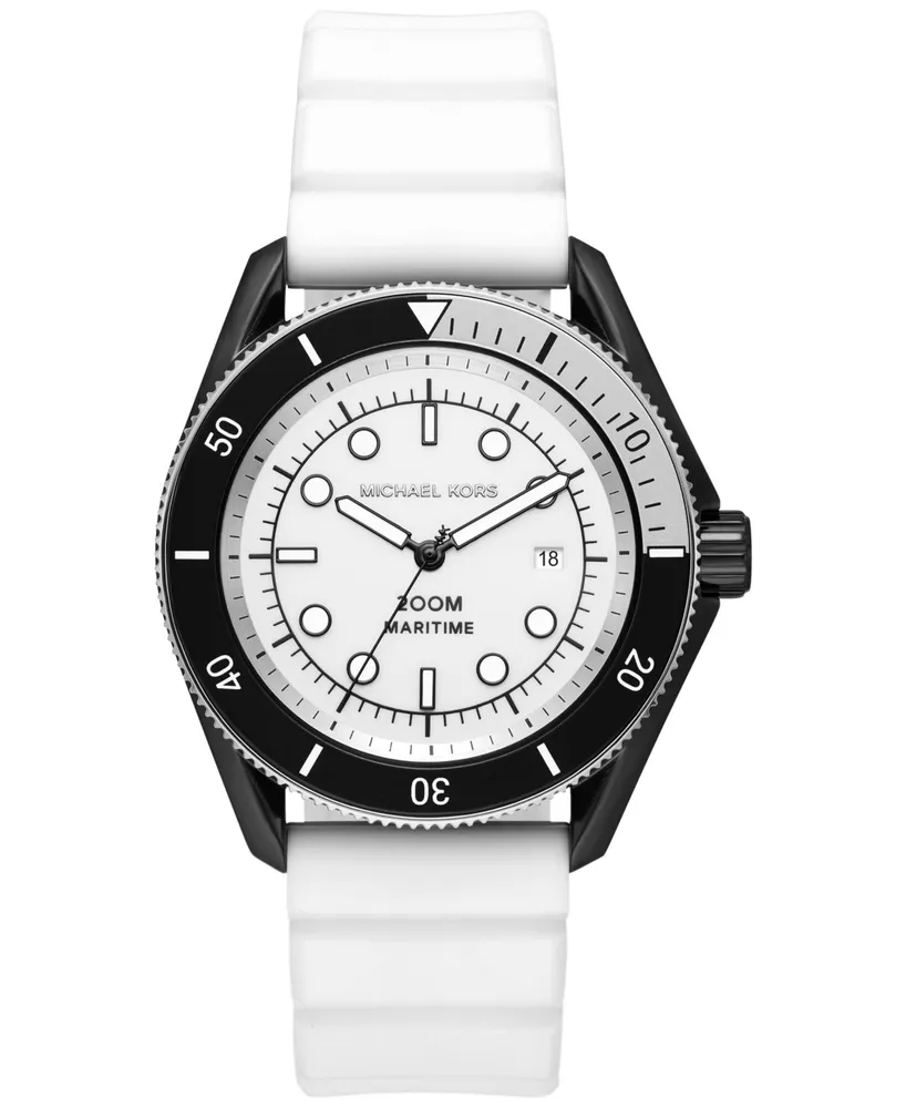 Michael Kors Men's Maritime Three-Hand White Silicone Watch 42mm