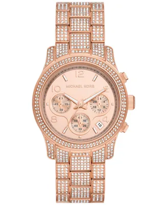 Michael Kors Women's Runway Chronograph Rose Gold-Tone Stainless Steel Watch 38mm - Rose Gold