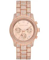 Michael Kors Women's Runway Chronograph Rose Gold-Tone Stainless Steel Watch 38mm - Rose Gold