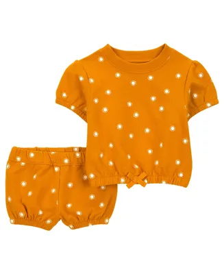 Carter's Baby Girls Sun Sweatshirt and Shorts, 2 Piece Set