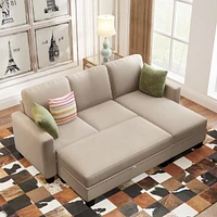 Simplie Fun 81 Reversible Sectional Couch With Storage Chaise L-Shaped Sofa For Apartment Sectional Set