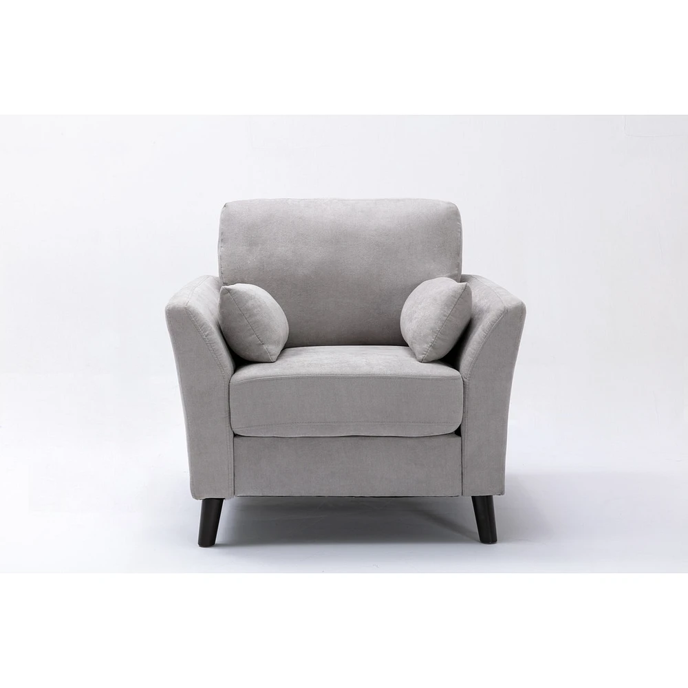Simplie Fun Damian Light Velvet Fabric Chair