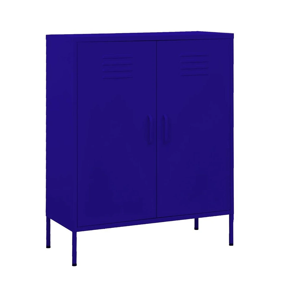 Storage Cabinet Navy Blue 31.5"x13.8"x40" Steel