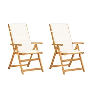 vidaXL Reclining Patio Chairs 2 pcs Brown Solid Acacia Wood