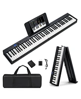 Sugift 88-Key Foldable Digital Piano with Midi and Wireless Bt