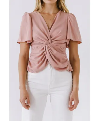 Women's Solid Knotted Top