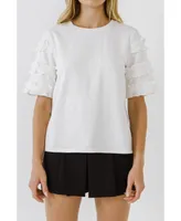 Women's Ruffled Sleeve T-Shirt