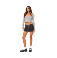 Women's Urban girl wide neck top - Gray