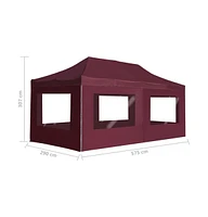 vidaXL Professional Folding Party Tent with Walls Aluminum 19.7'x9.8' Wine Red